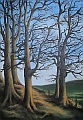 Trees at Avesbury - oil painting